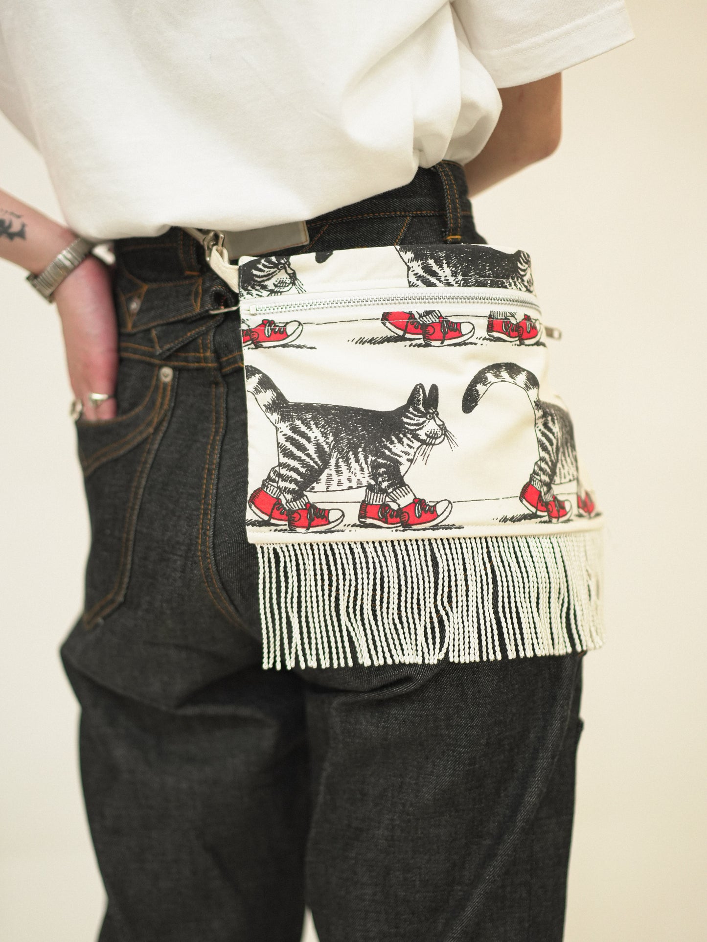 Fringe Pouch - Vintage Fabric