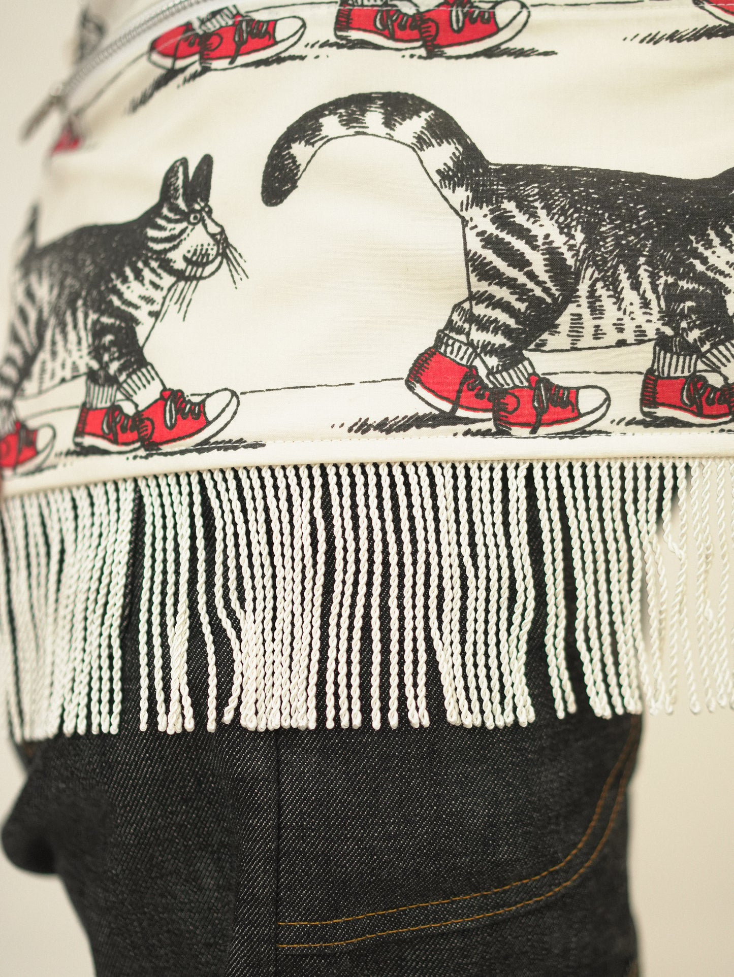 Fringe Pouch - Vintage Fabric