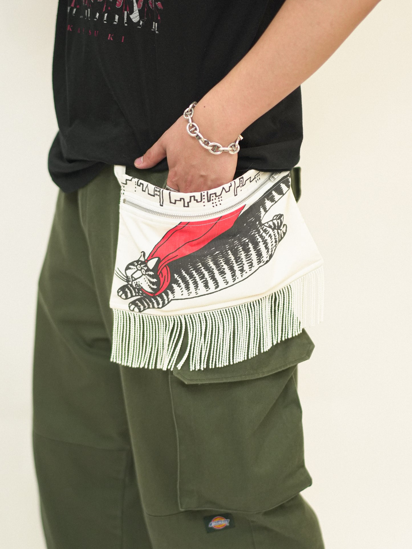 Fringe Pouch - Vintage Fabric