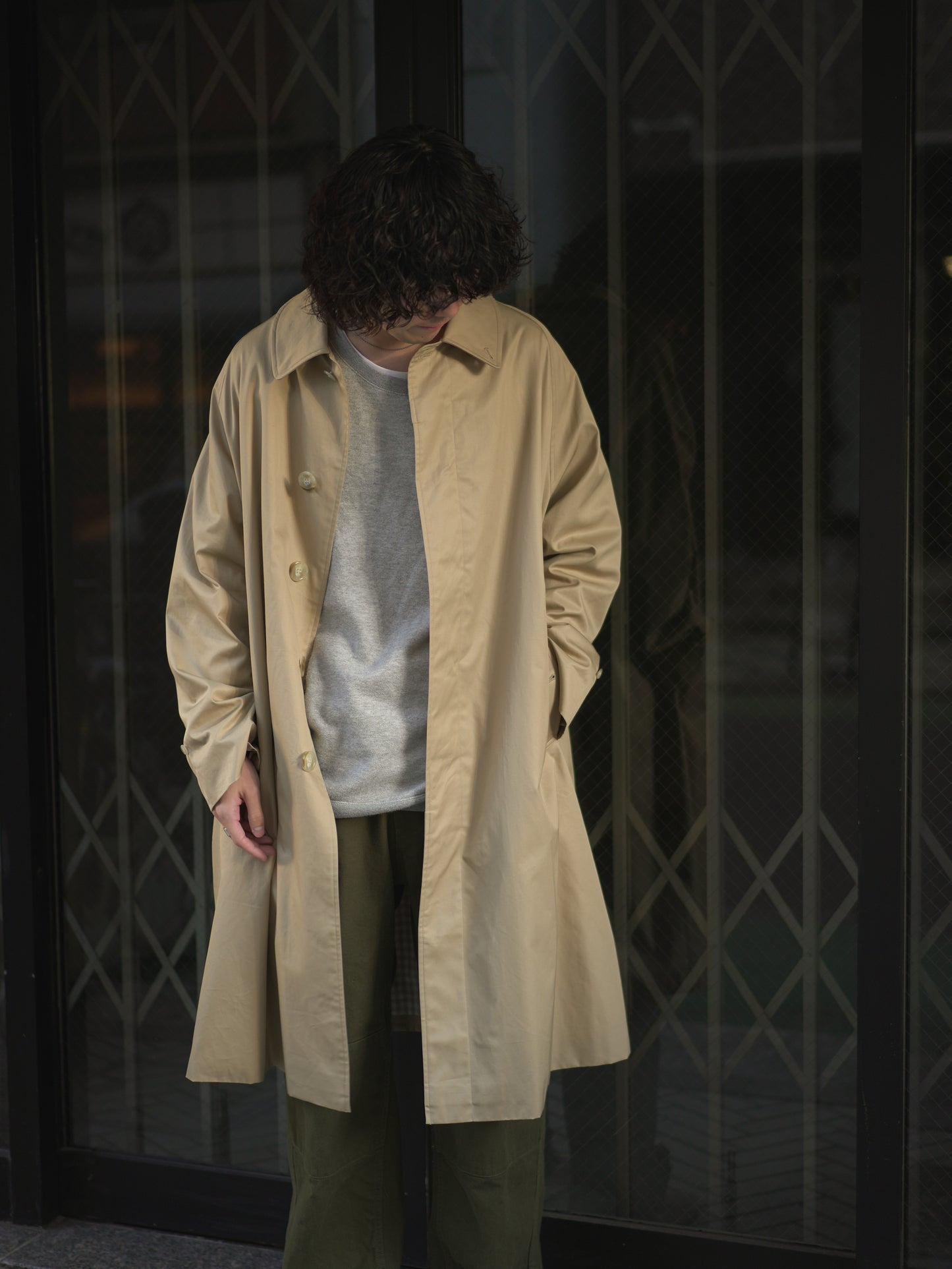 Single Raglan Coat - BEIGE