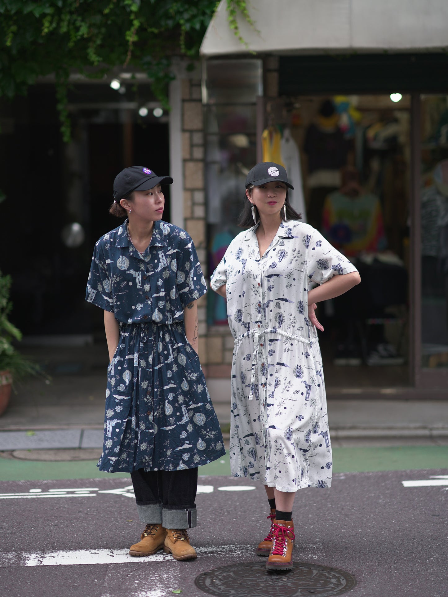 Space Aloha One Piece-NAVY