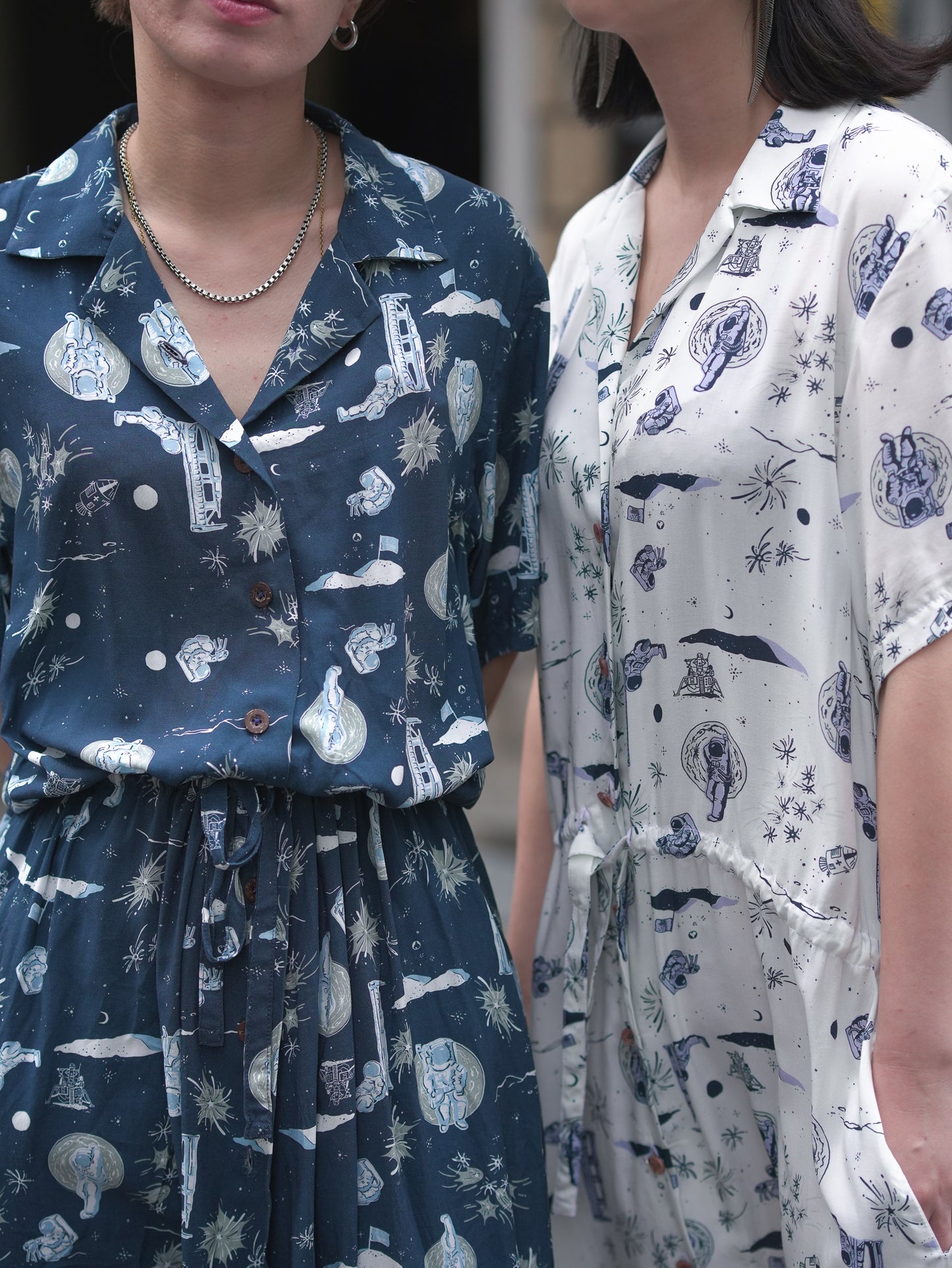 Space Aloha One Piece-NAVY