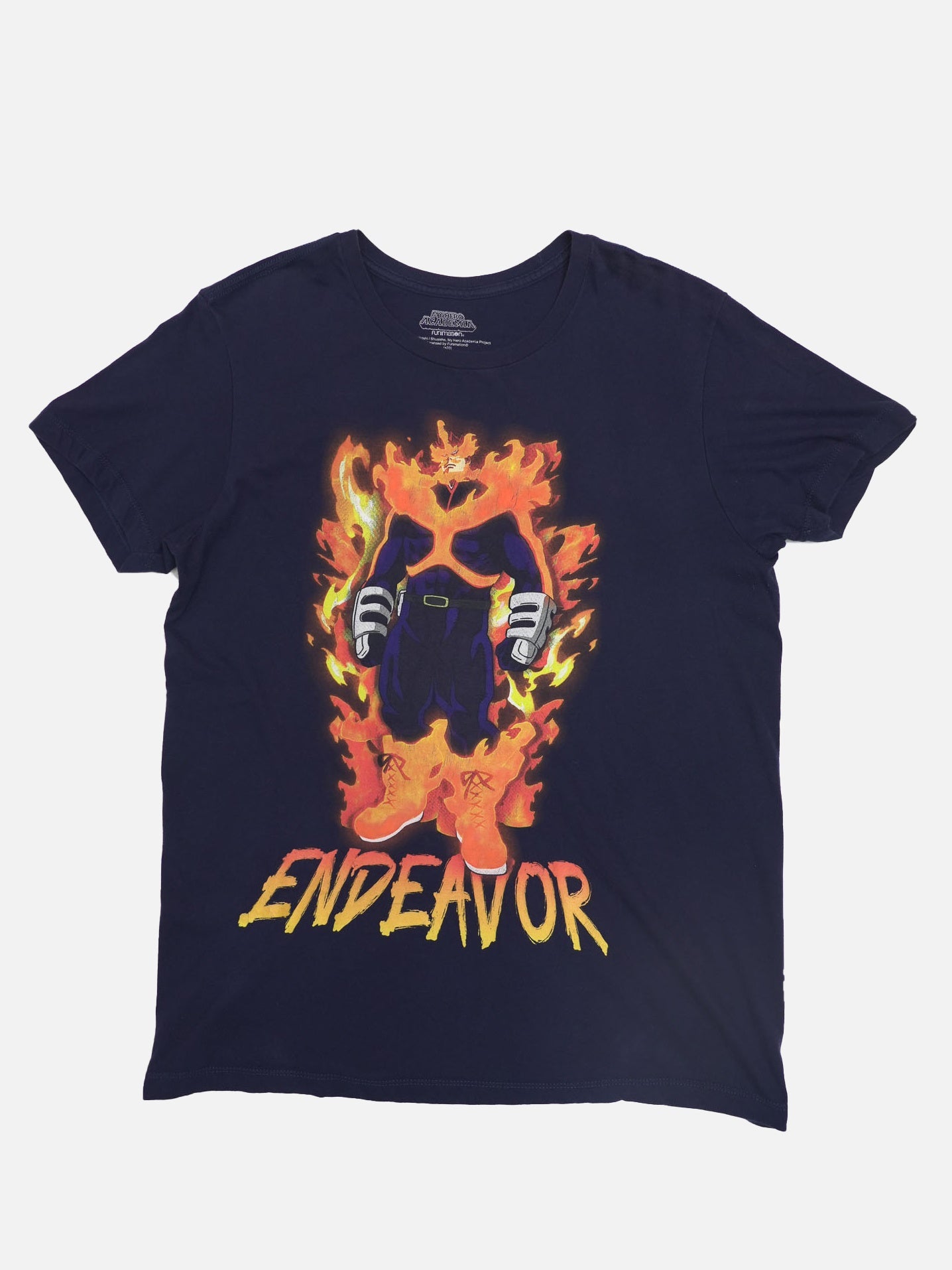 ヒロアカ　ホークスコラボ　エンデヴァー　Tシャツ　Lサイズ メンズ大きいサイズ3L ヒロアカ ホークス エンデヴァー 半袖T