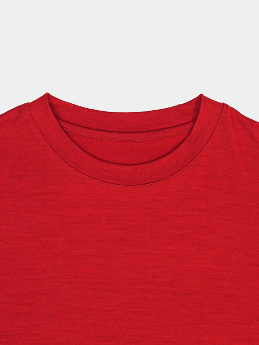 Wool Oversized Tee -  Red