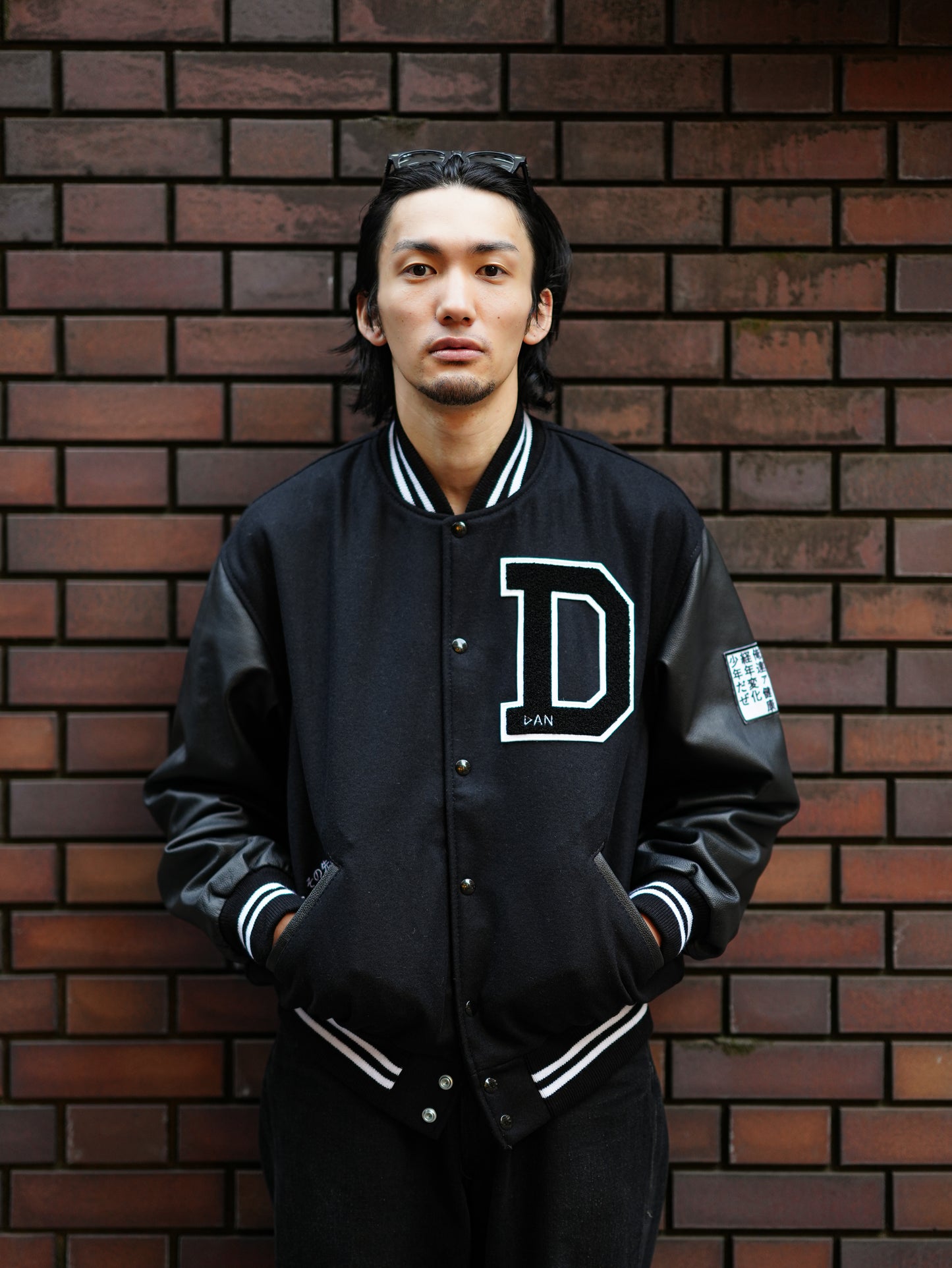 ×Game Sportswear / Aging Varsity Jacket - Black