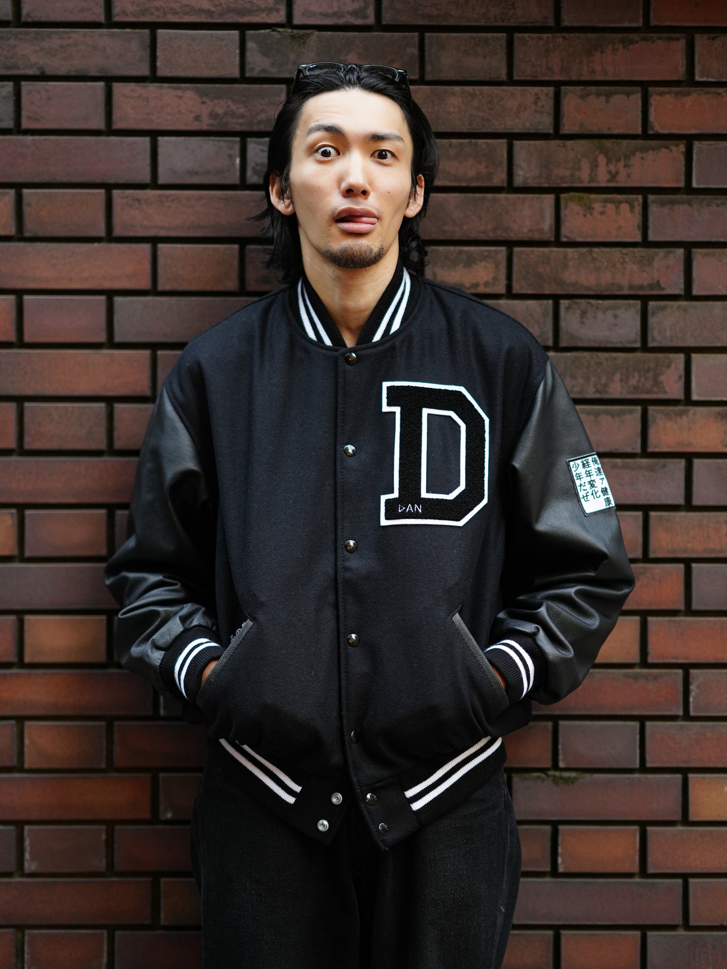 ×Game Sportswear / Aging Varsity Jacket - Black