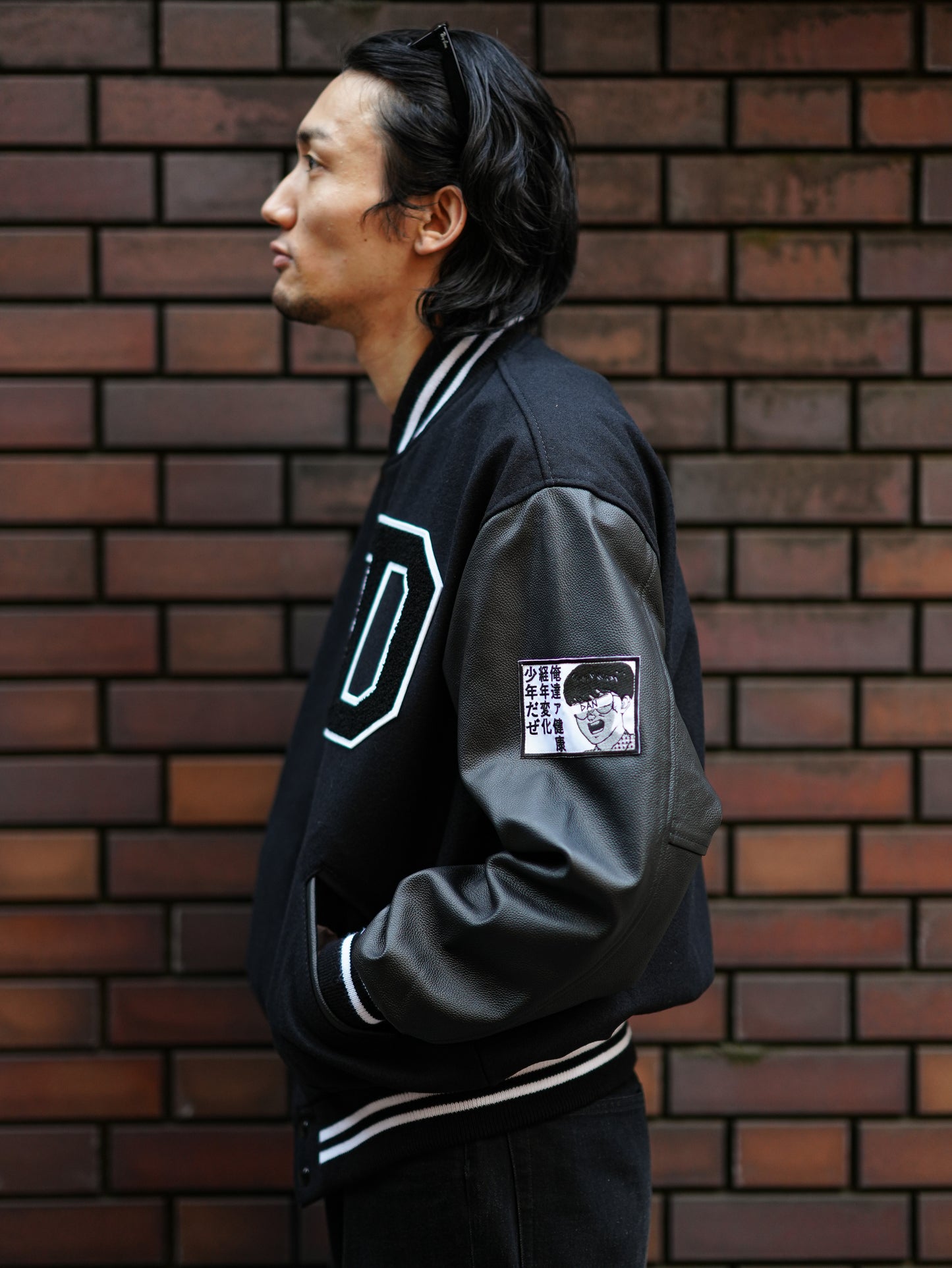 ×Game Sportswear / Aging Varsity Jacket - Black
