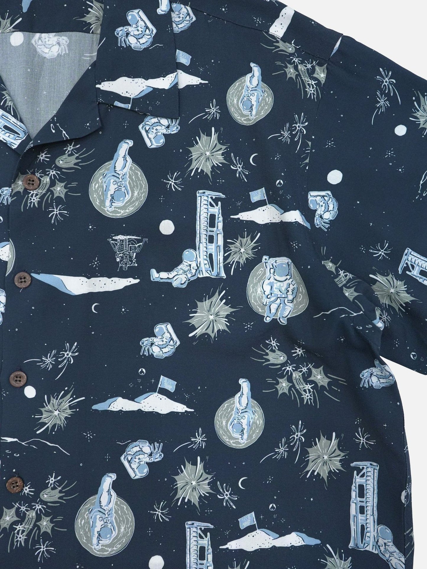 Space Aloha Shirt -NAVY