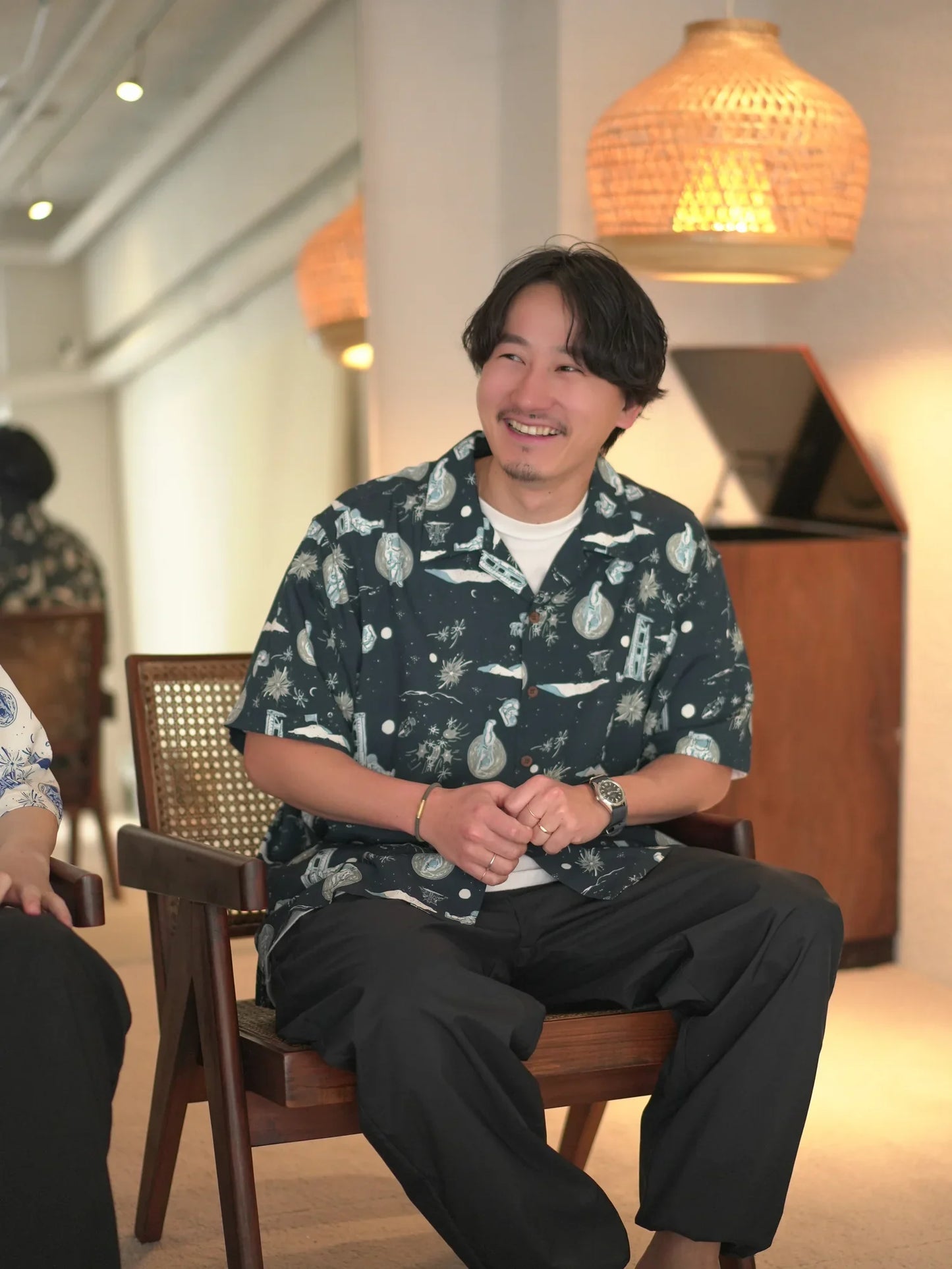 Space Aloha Shirt -NAVY