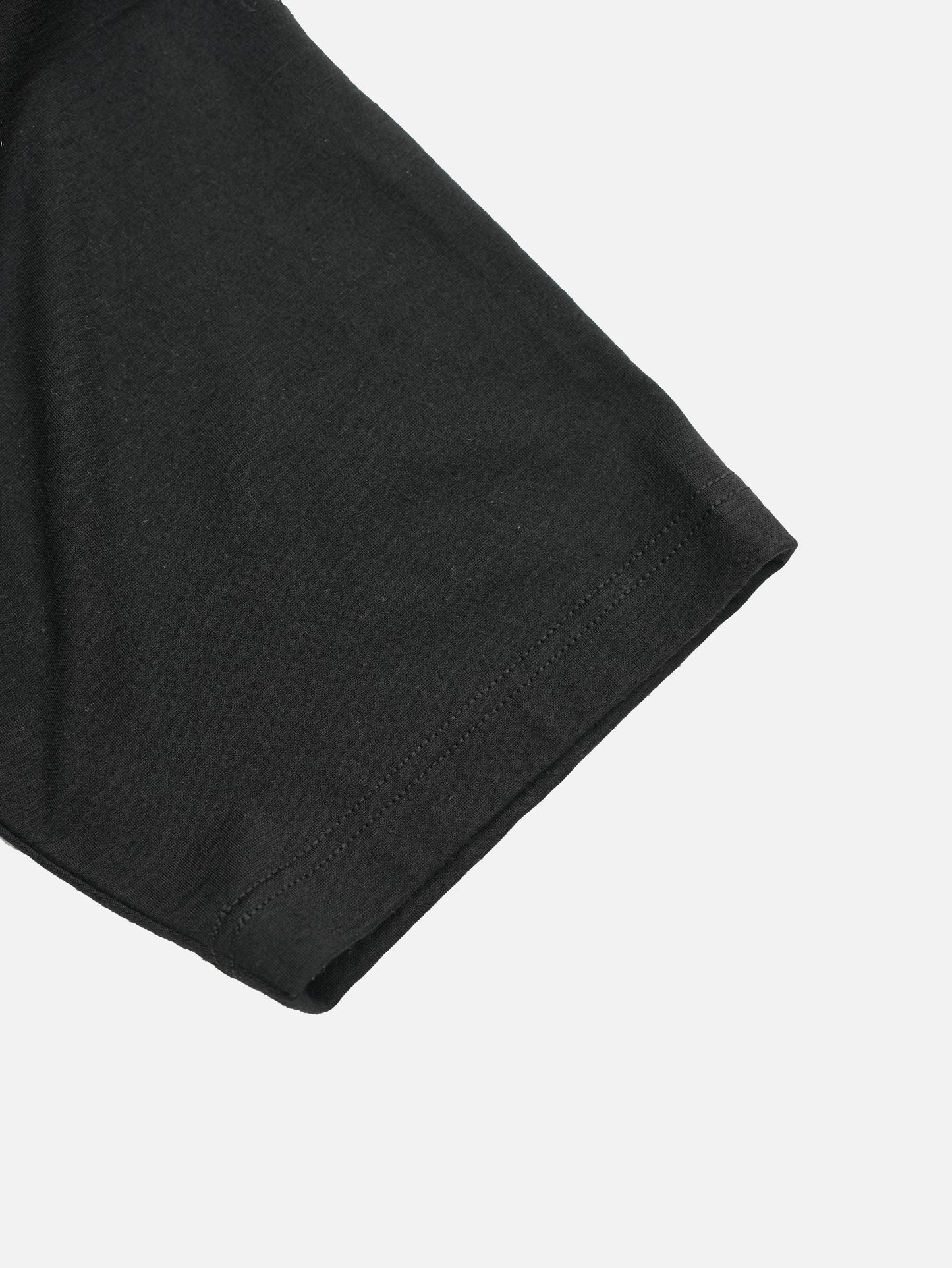 Wool Oversized Tee -  Black