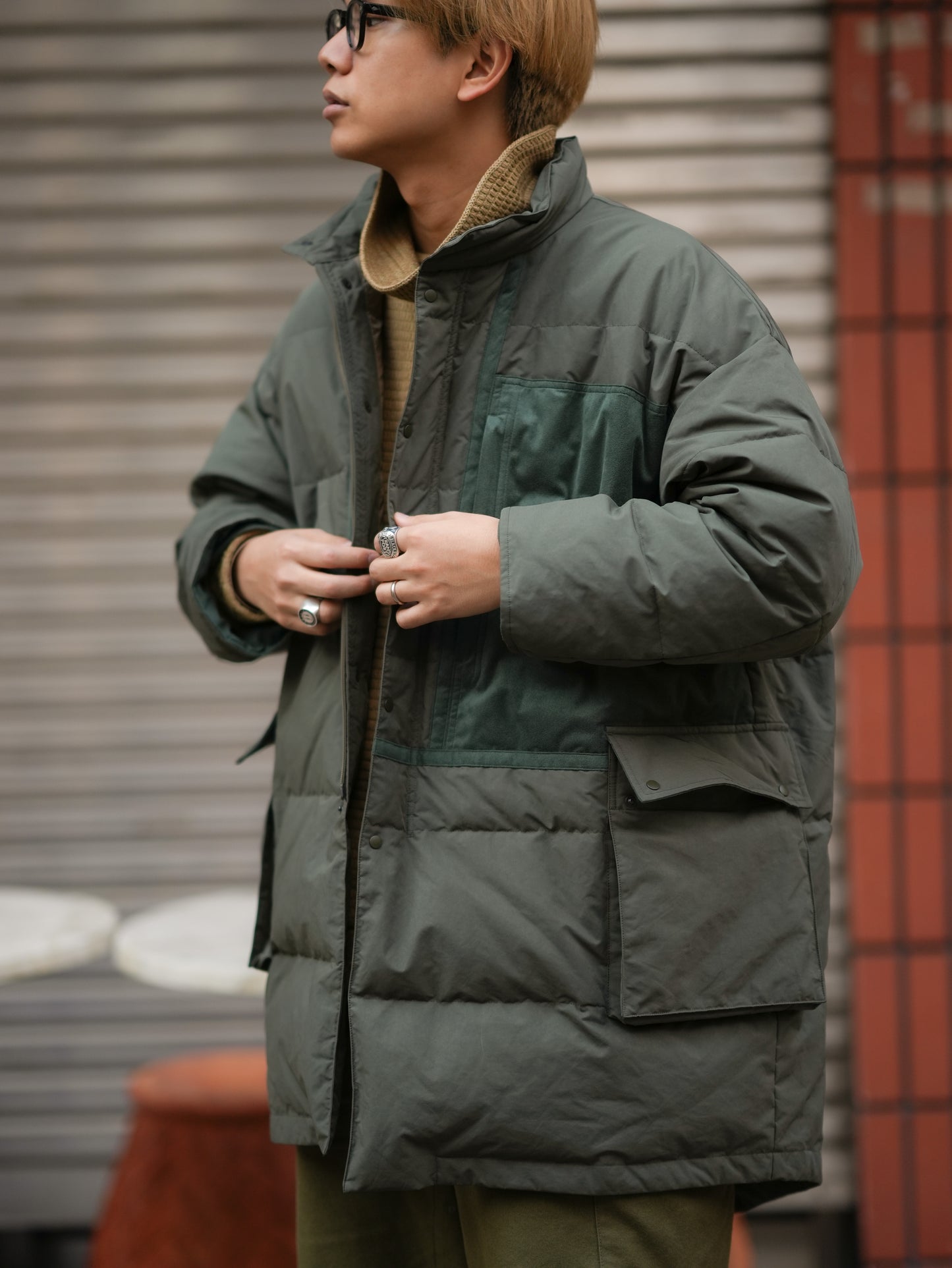 WEATHER DOWN MILITARY COAT -OLIVE-