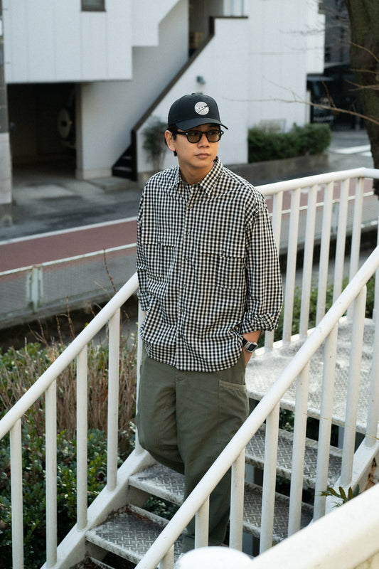 Porter Classic Gingham Check Shirt-Black | gulatilaw.com